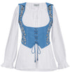 Tauriel Top Limited Edition Aegean Blue Silver Embroidery